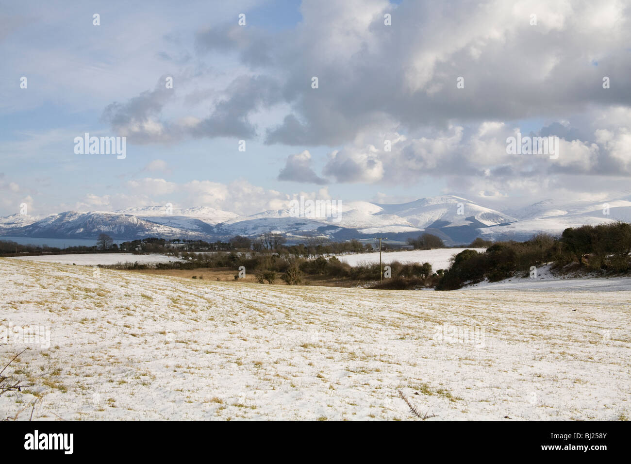 Llanddona Anglesey North Wales February UK View across the Menai Strait