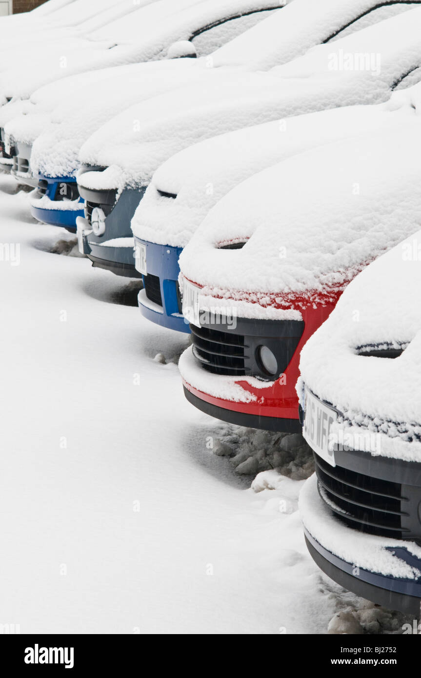 Cars covered in snow Stock Photo Alamy