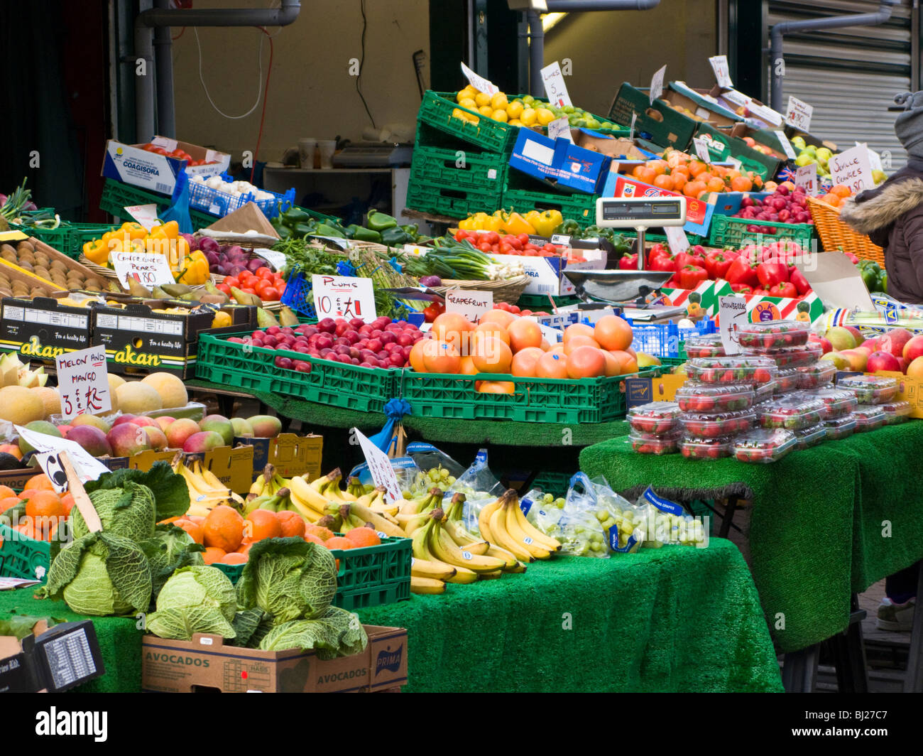 Fruit and vegetable market stall, Surrey, UK Stock Photo Alamy