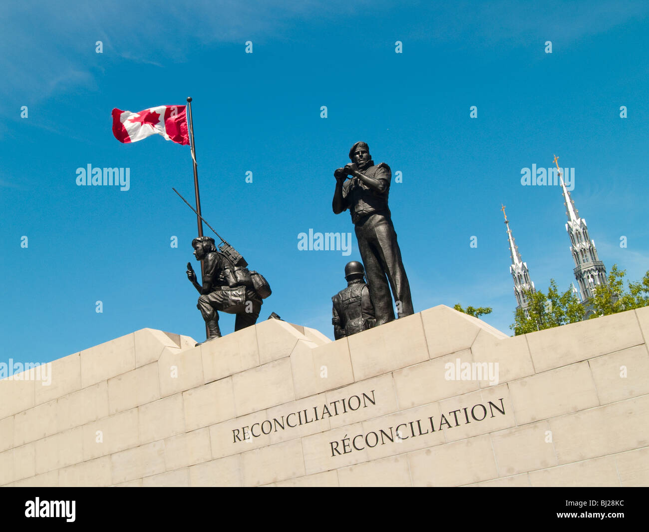 Statues of Canadian Soldiers at the Reconciliation Memorial in Ottawa