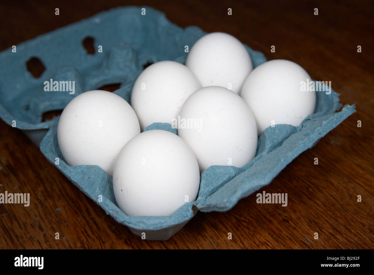 box of half dozen white organic fresh eggs Stock Photo Alamy