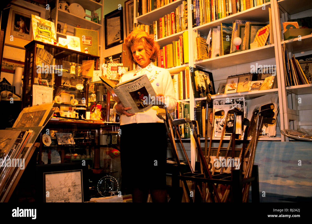 Author Sarah Fabian Baddiel with a selection of her golfiana collection
