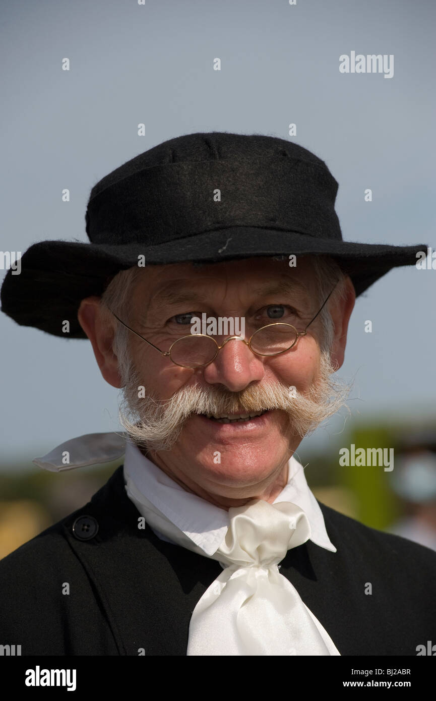 man with handlebar moustache Stock Photo