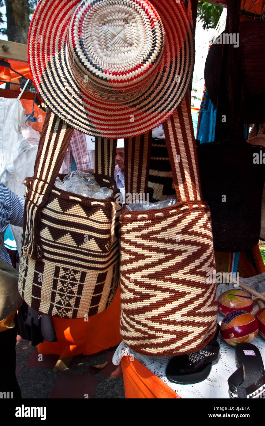 Handcraft market at Plaza Bolivar in Medellin Colombia held every