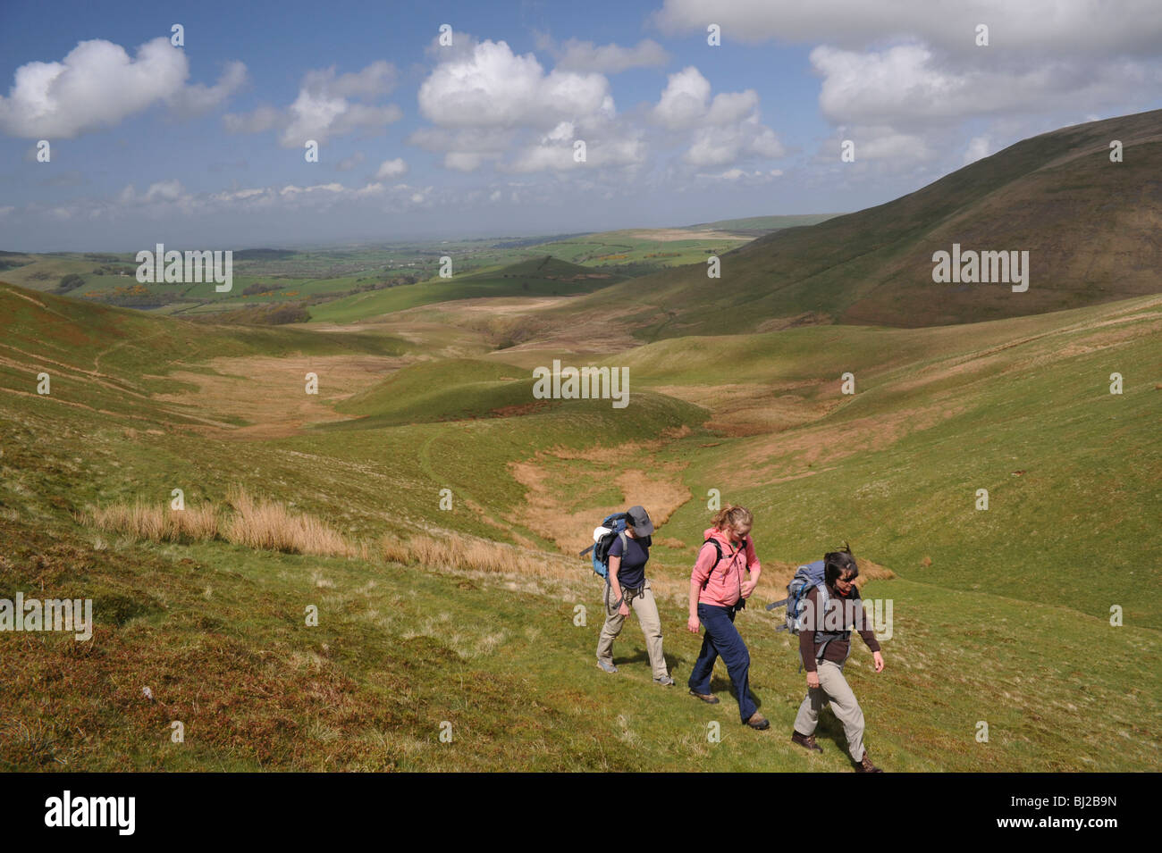 Walking in the gently rolling Uldale Fells in the Northern English Lake District National Park. Stock Photo