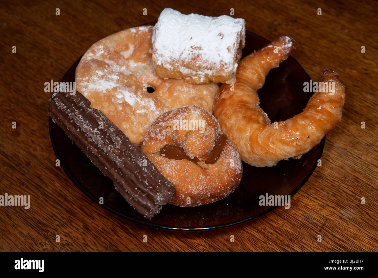 selection of argentinian morning pastries on a plate fresh from a bakery often used as breakfast buenos aires argentina Stock Photo