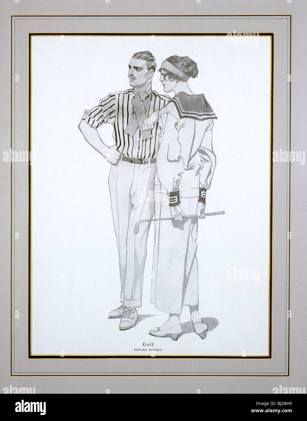 Golfing fashion illustration, early 20th century. Artist: Unknown Stock Photo