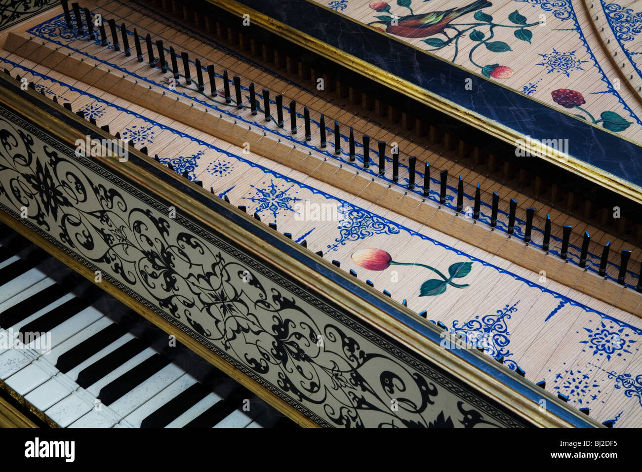 Musical instruments cembalo keyboard Harpsichord in the Flemish style Antwerpen 1618 Stock Photo