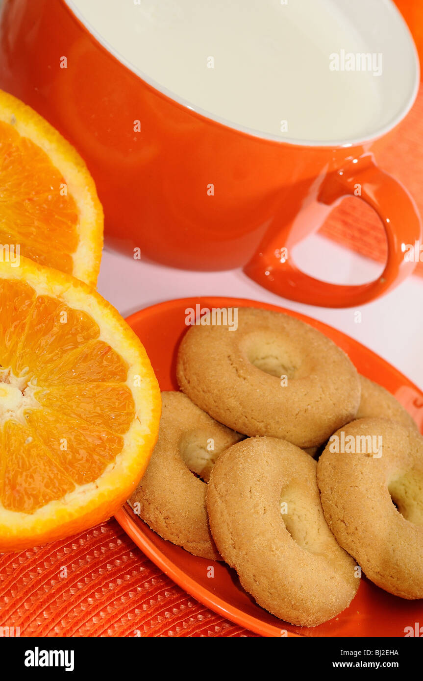Breakfast with biscuits Stock Photo - Alamy