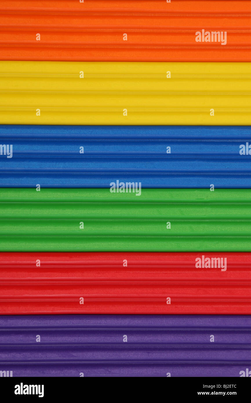 flat copy of plasticine strips as background Stock Photo