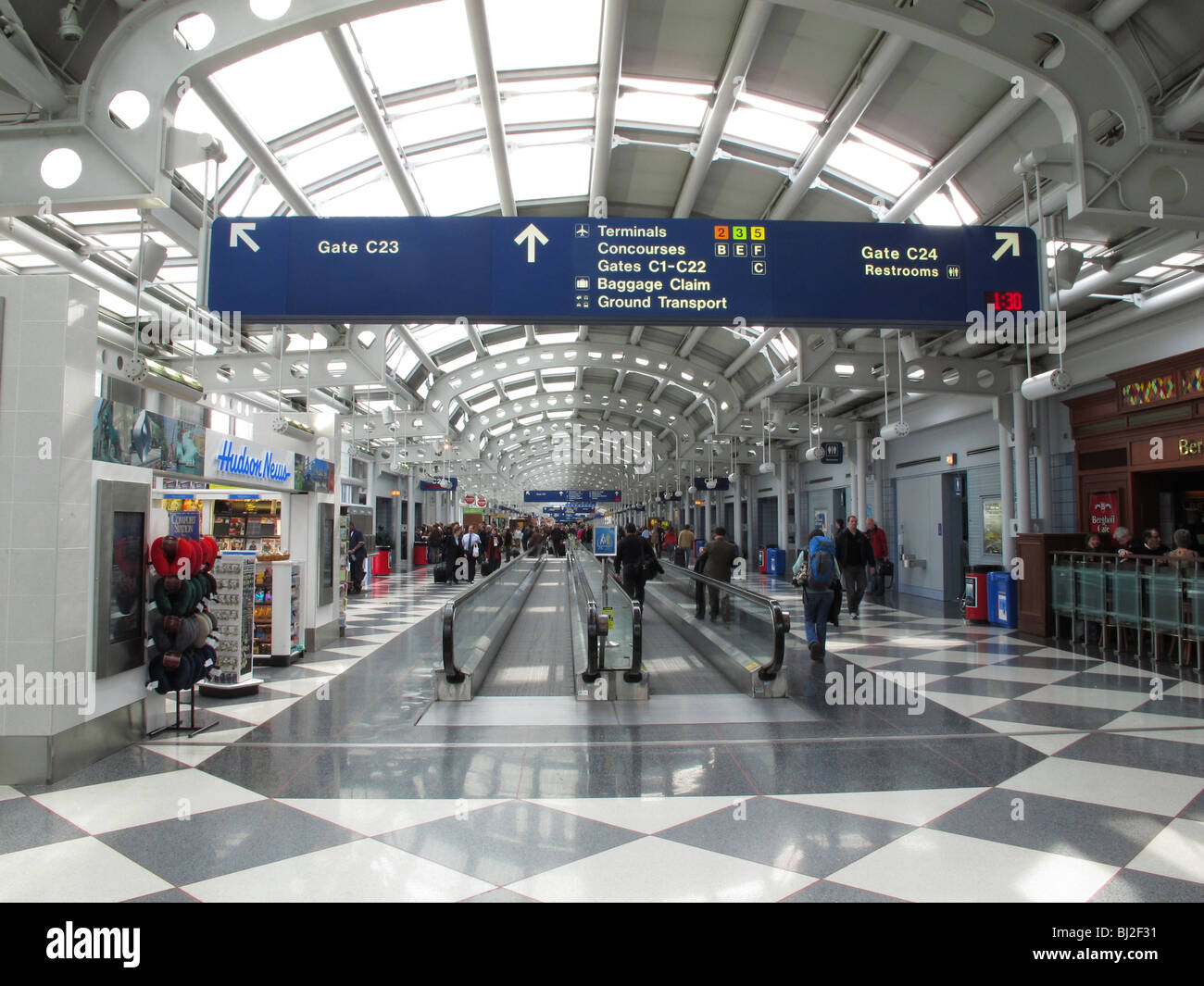 Airports transportation Chicago O'Hare Concourse C moving sidewalks
