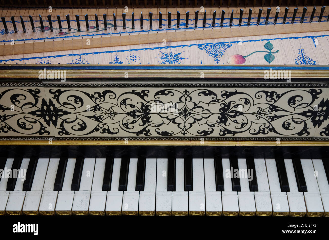 Musical instruments cembalo keyboard Harpsichord in the Flemish style Antwerpen 1618 Stock Photo