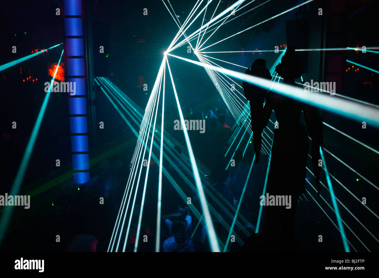 People dancing in Praterdome, Disco in Vienna, Austria. Disco lights, Laser  show and smoke fog. Nightlife shot Stock Photo - Alamy
