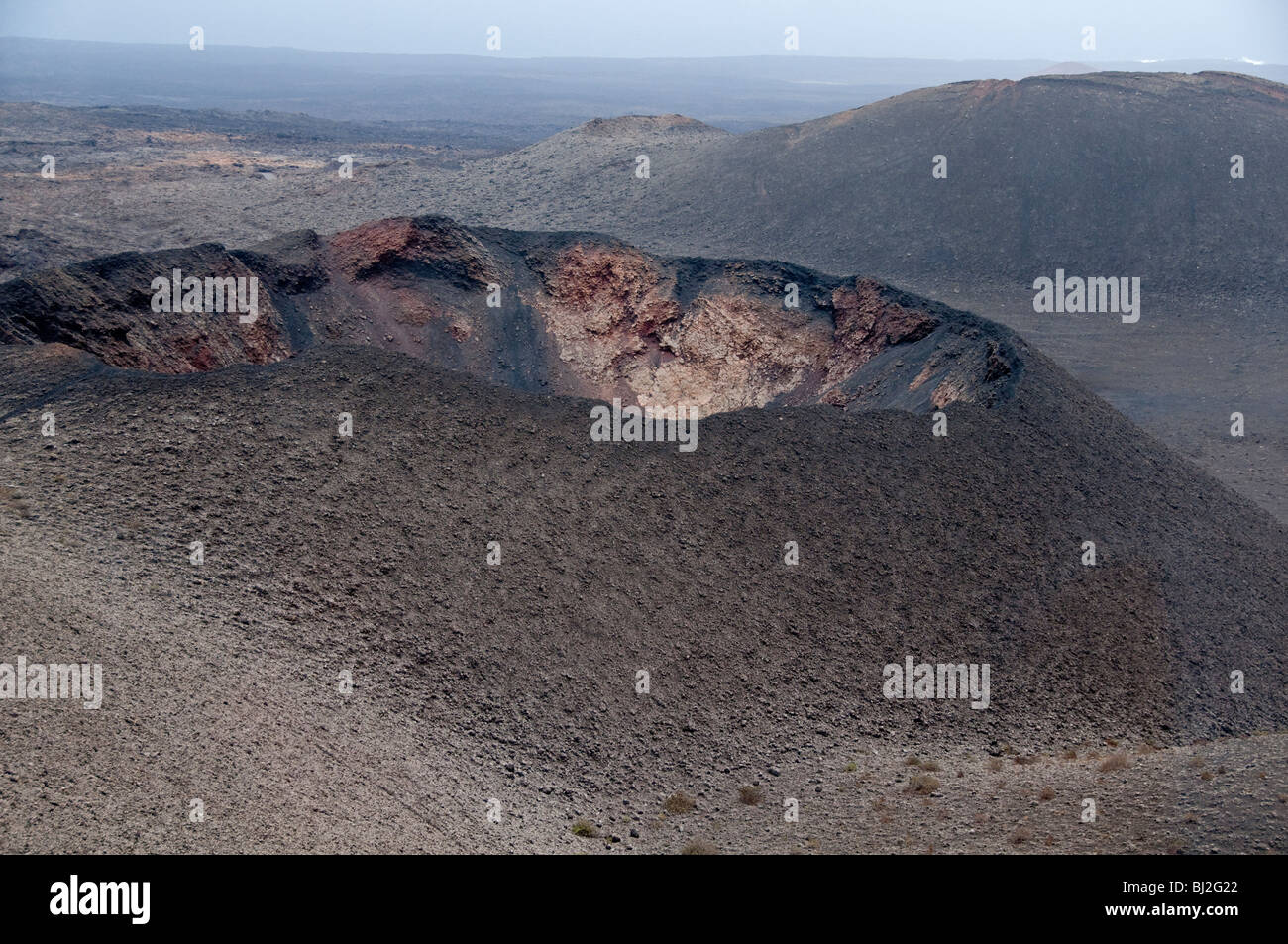 Old Volcanic cone, Timanfaya National Park, Lanzarote, Canary Islands Stock Photo
