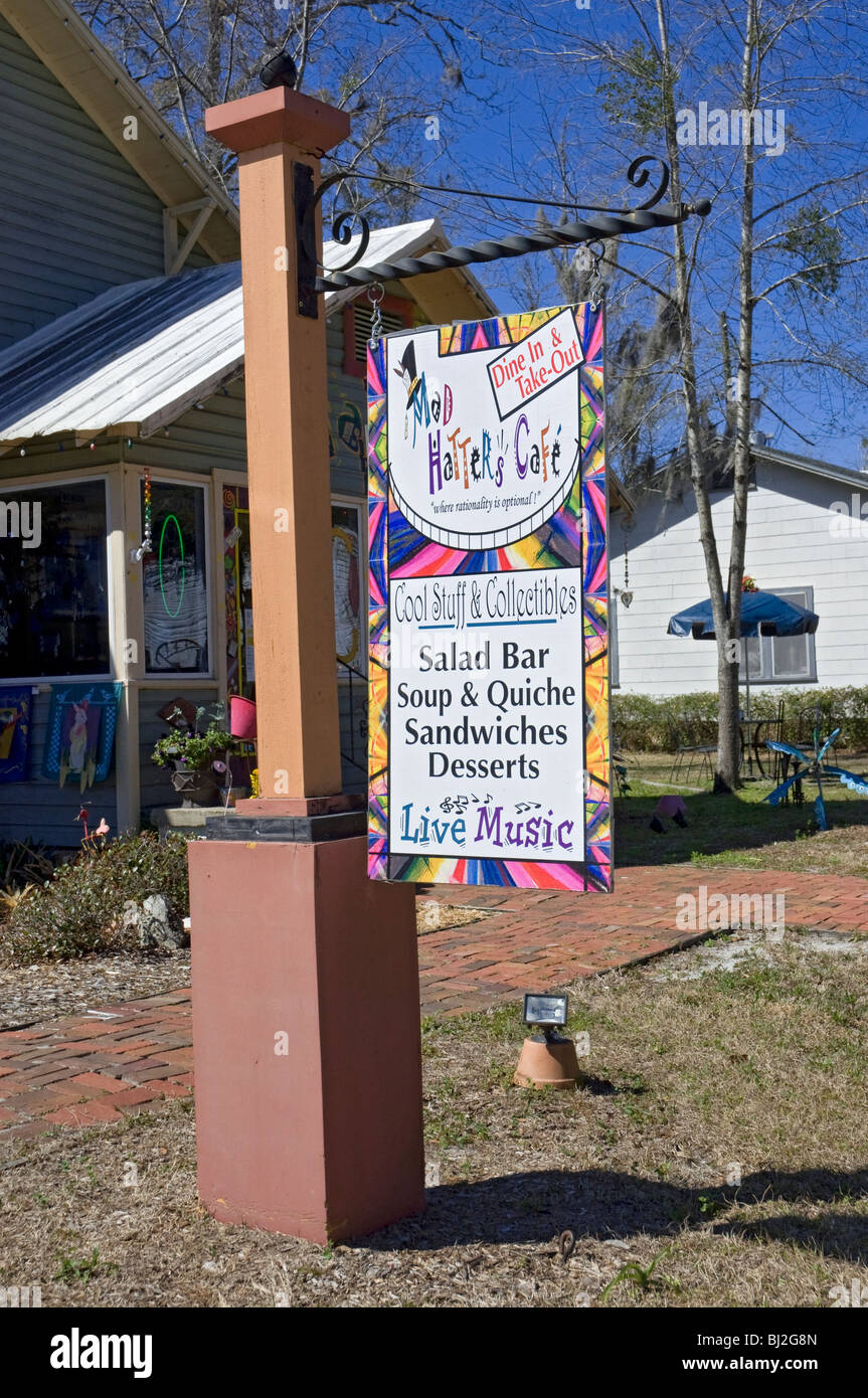 Mad Hatters cafe & collectibles High Springs Florida Stock Photo