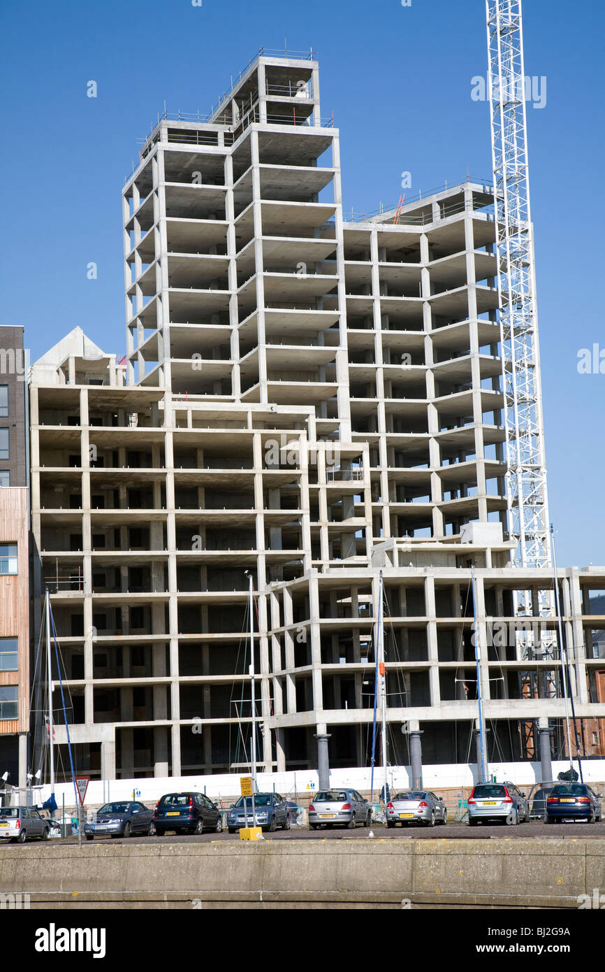 Shell concrete waterfront apartments Regatta Quay unfinished insolvency development company