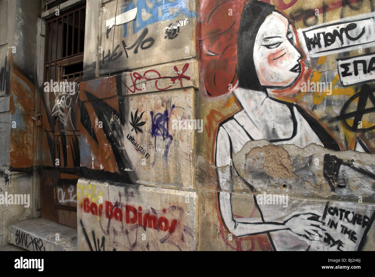 Graffiti, Psirri, Athens, Greece. Stock Photo