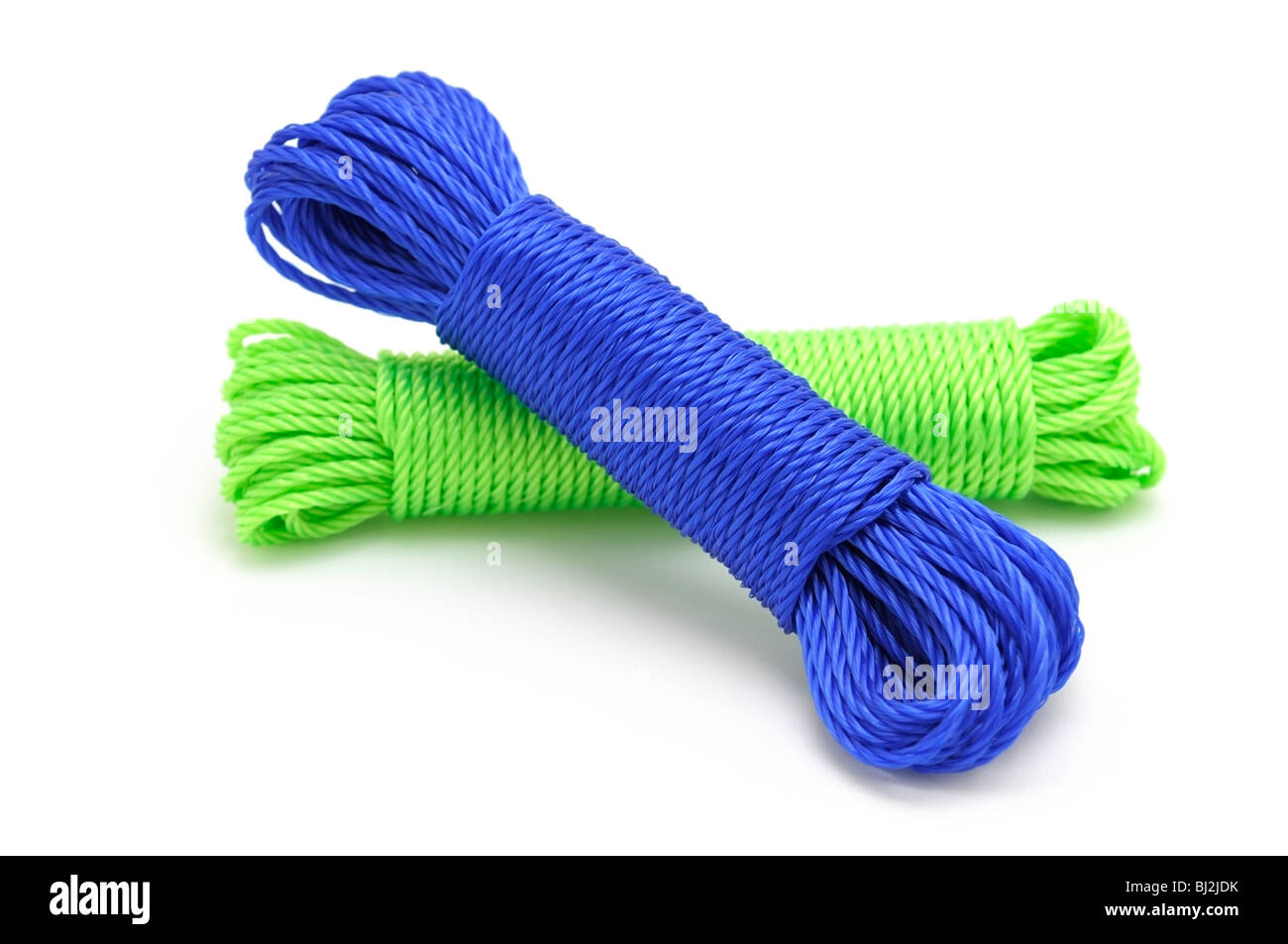 Bundled Nylon Rope, to be used as a clothes line. Stock Photo
