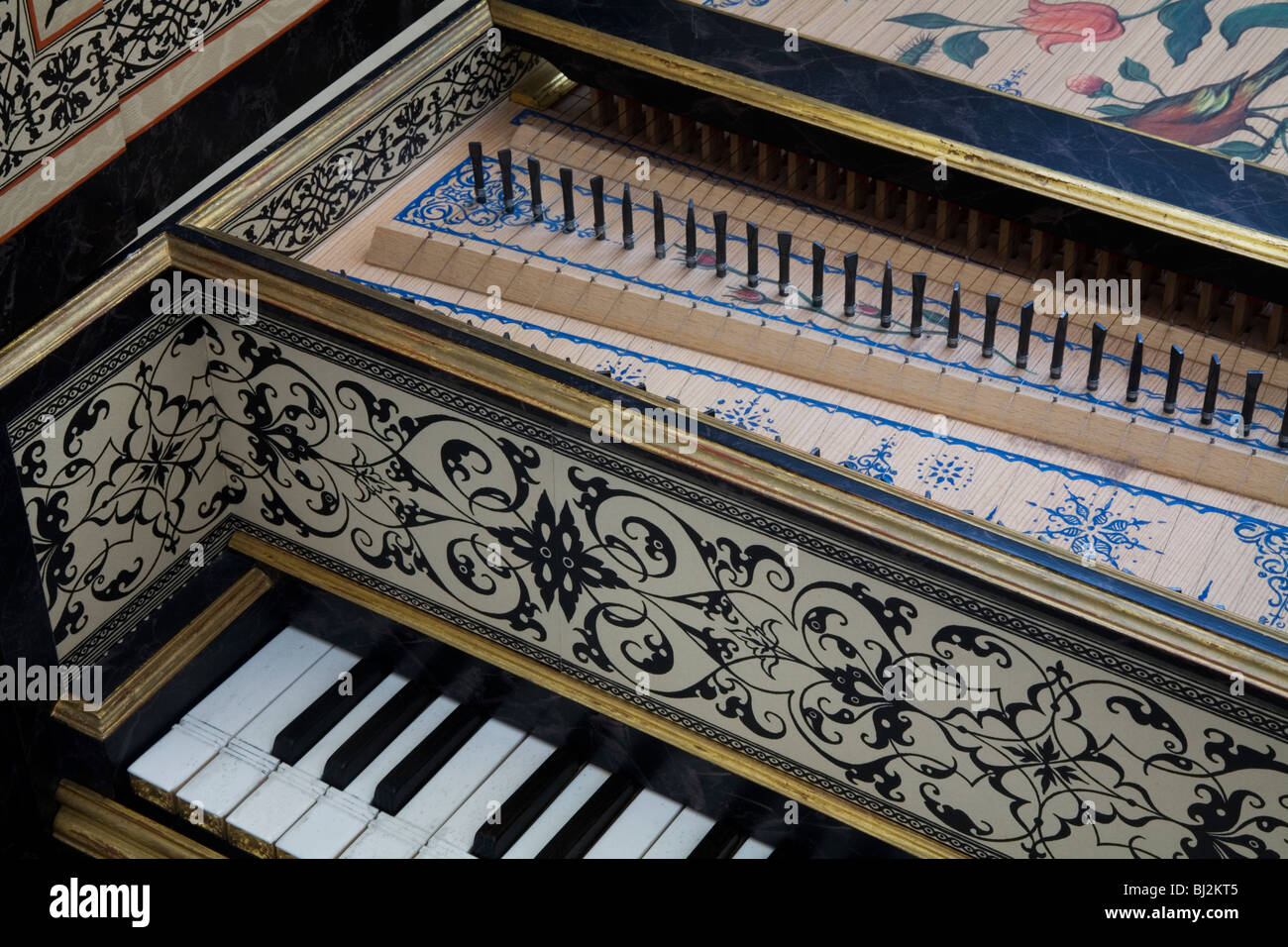 Musical instruments cembalo keyboard Harpsichord in the Flemish style Antwerpen 1618 Stock Photo