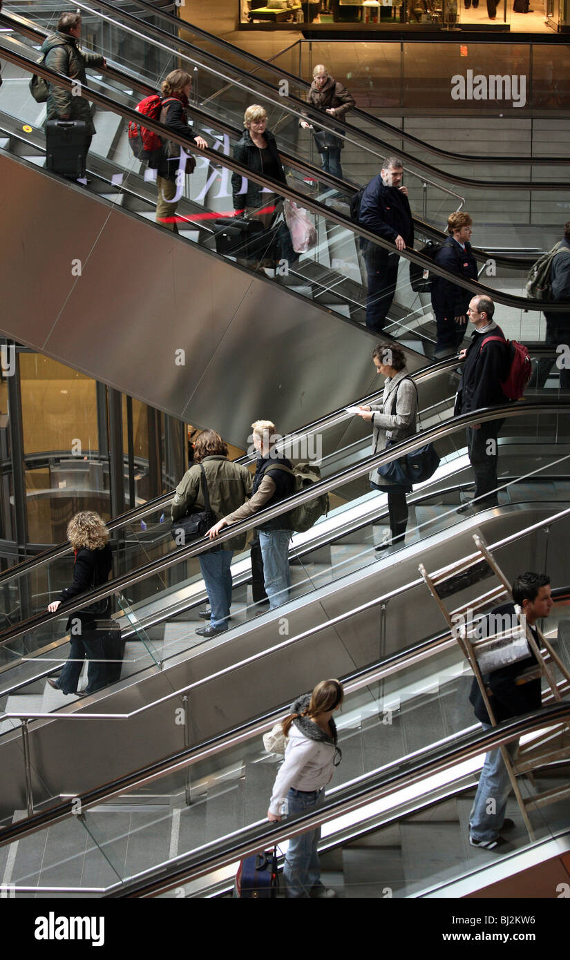 Passengers at the Berlin Central Station, Germany Stock Photo