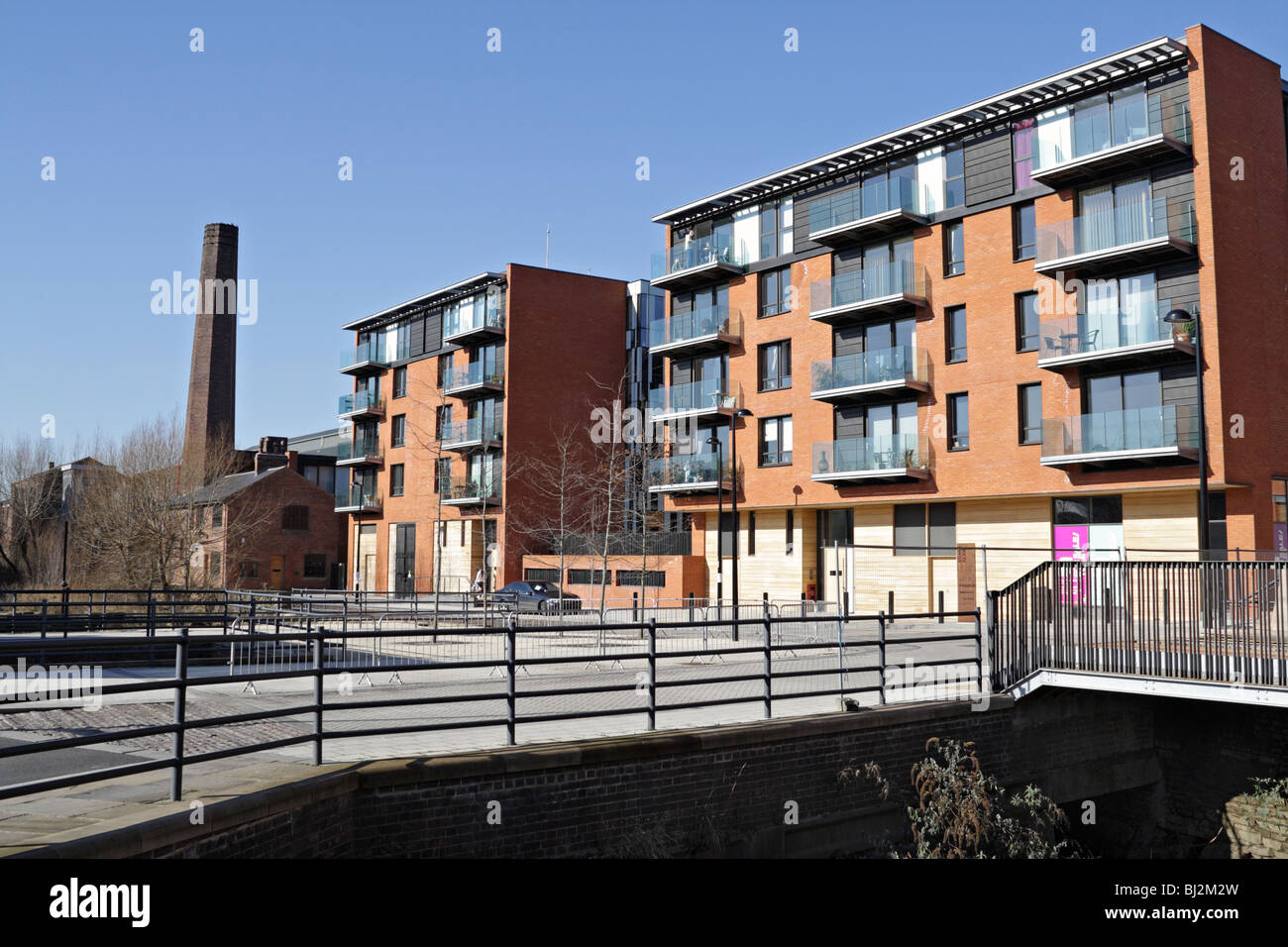 Modern apartments housing at Kelham Island in Sheffield England, Urban redevelopment living Stock Photo