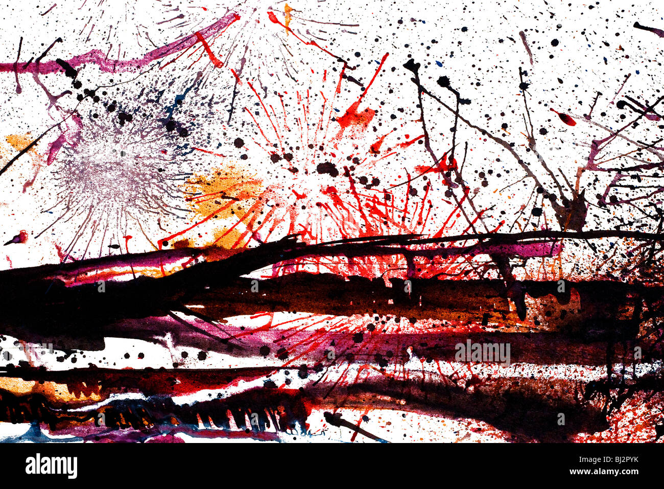 Abstract ink painting. Stock Photo