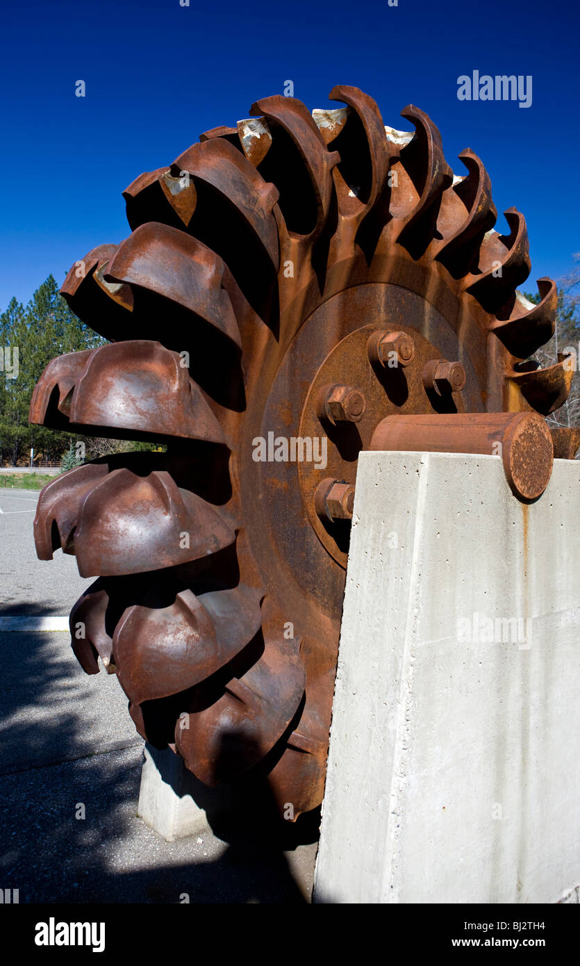 A pelton type water wheel used in mining production, Grass Valley