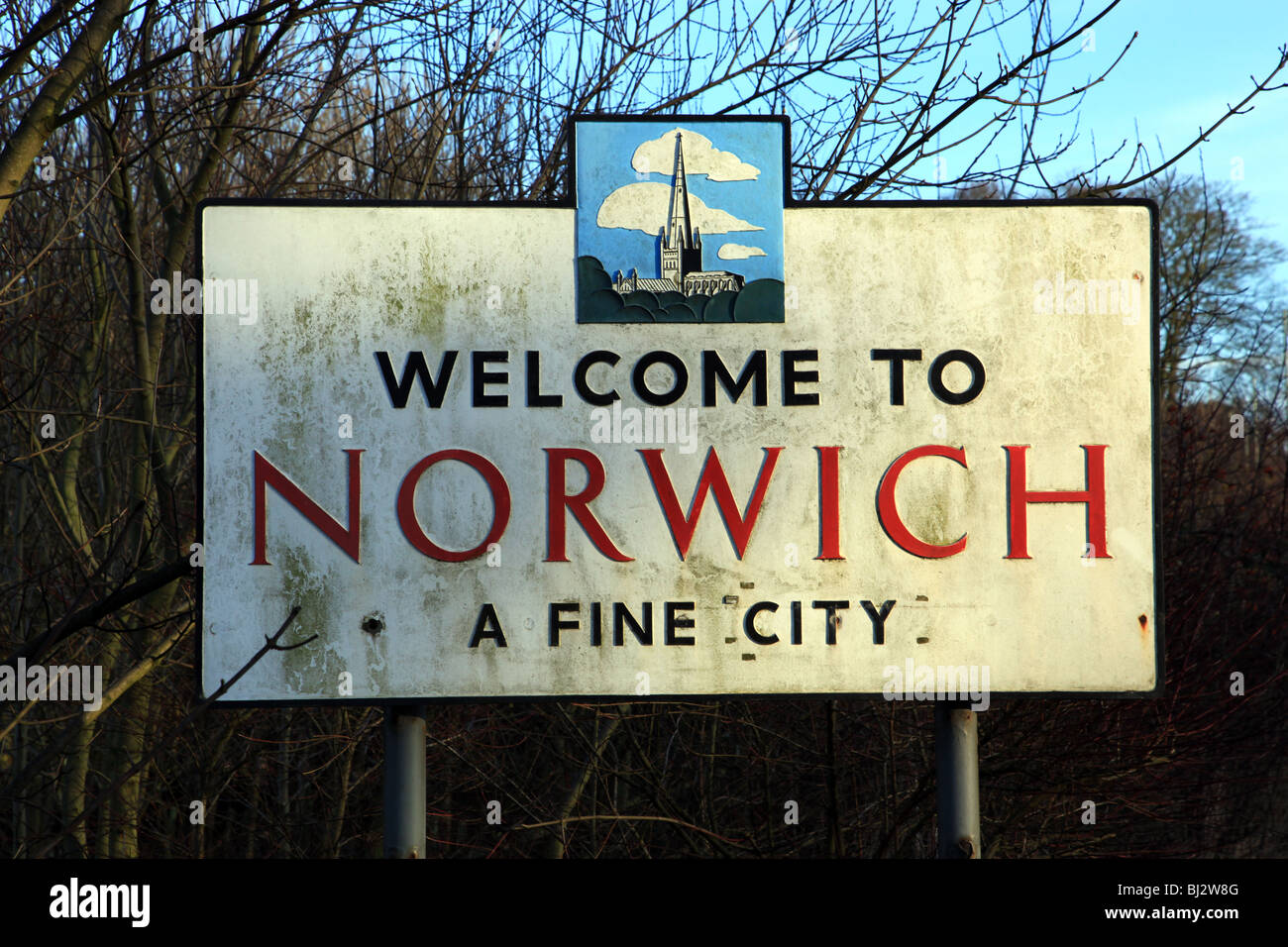 sign to Norwich Stock Photo Alamy