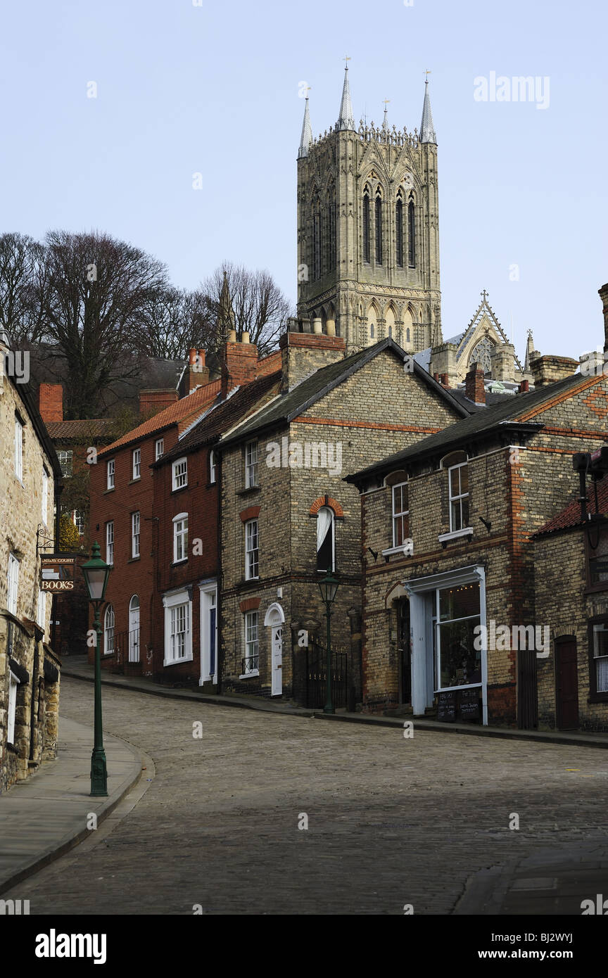 Lincoln Cathedral Quarter, looking up Steep Hill from the Straight
