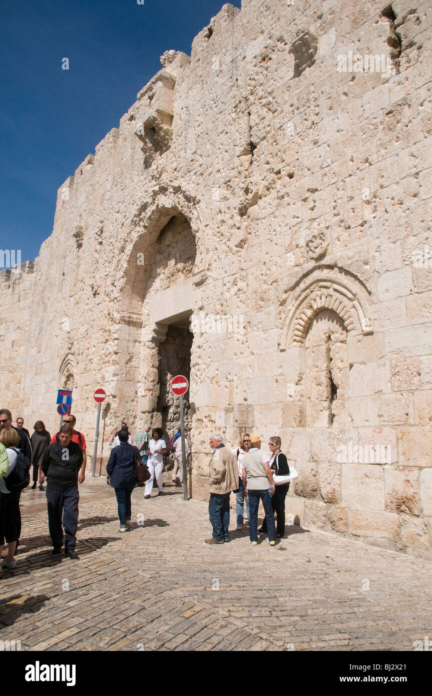Israel, Jerusalem, Old City, Zion Gate (Bab An-nabi Daoud) Stock Photo