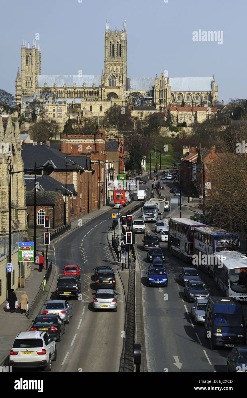 Lincoln Cathedral Quarter, From Lindum Hill Stock Photo Alamy