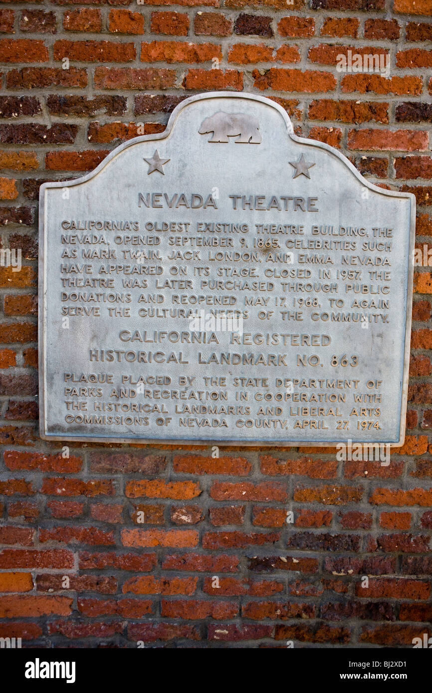NEVADA THEATRE California's oldest existing theatre building, The