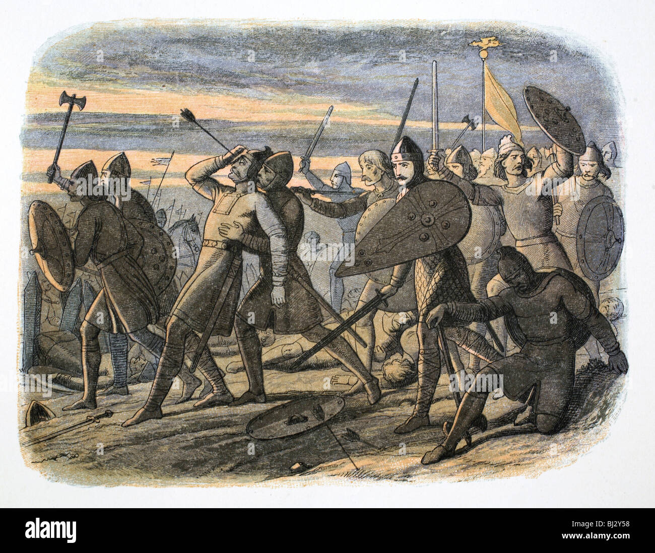 Death of King Harold, Battle of Hastings, 1066 (1864). Artist: James William Edmund Doyle Stock Photo