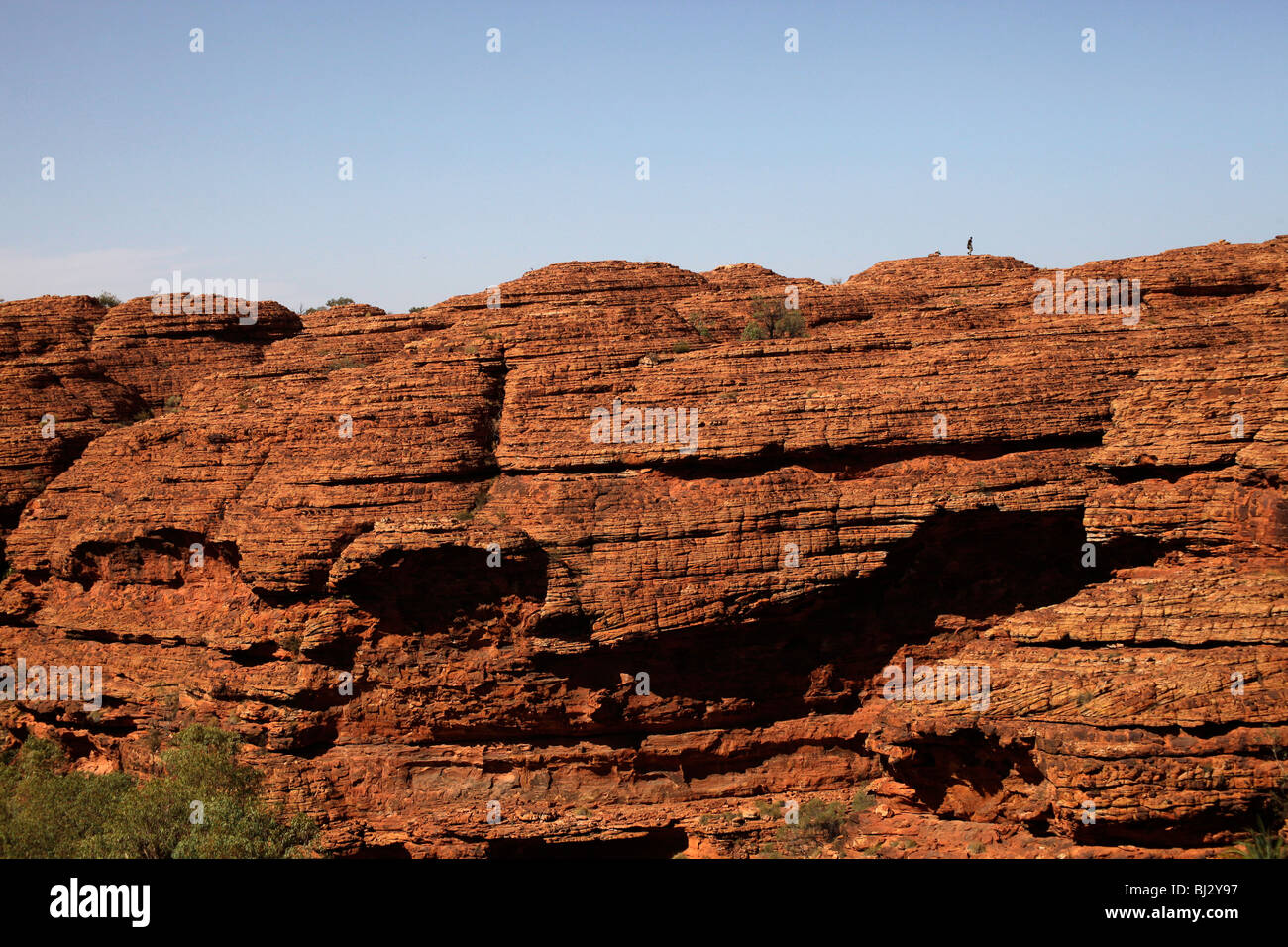 tourist at the rim of Kings Canyon, part of the Watarrka National Park , Northern Territory, Australia Stock Photo