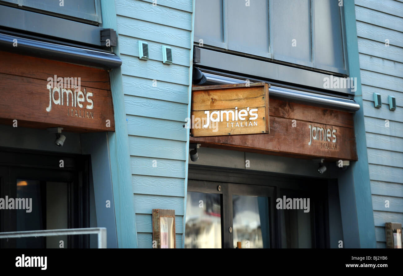 Jamie's Italian restaurant in Brighton UK owned by celebrity chef Jamie Oliver Stock Photo