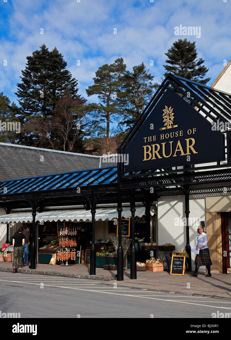 Local produce stand outside House of Bruar, Perthshire, Scotland, UK, Europe Stock Photo