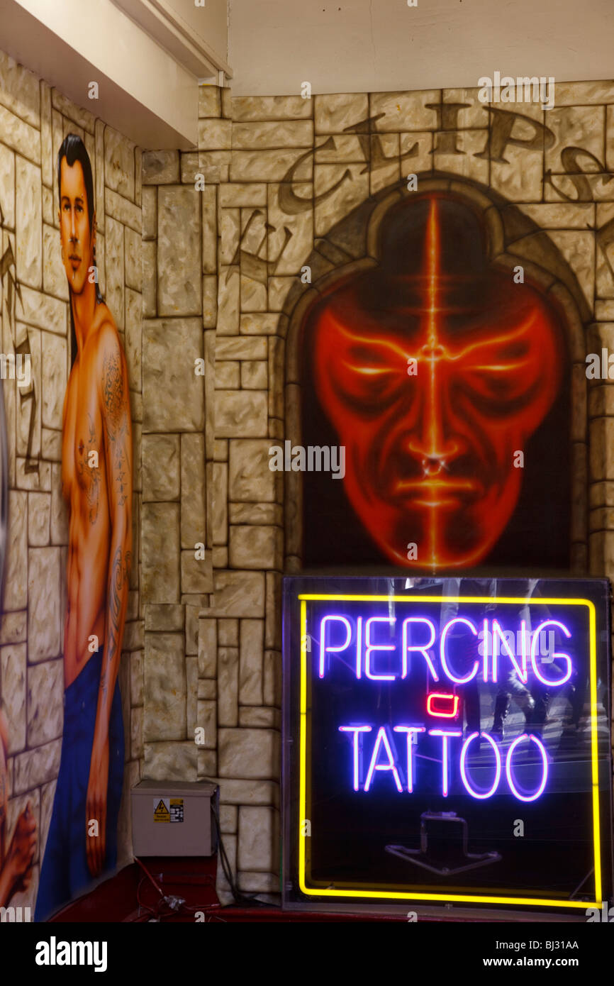 piercing and tattoo shop at Camden Market Stock Photo Alamy