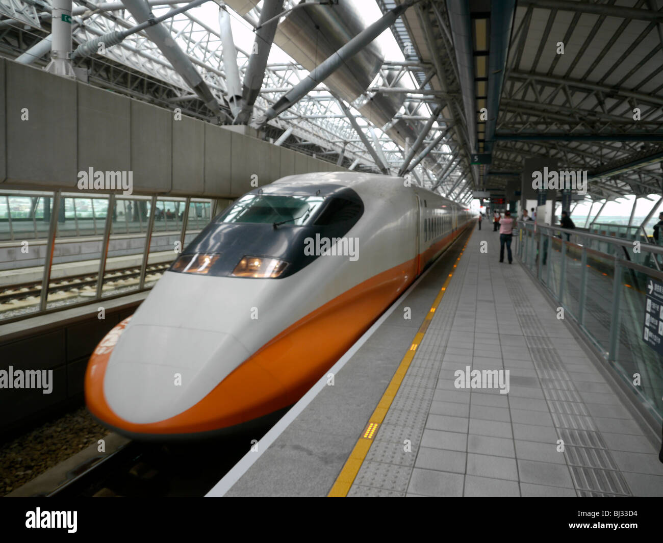 TAIWAN Bullet train arriving at Taichung. photo by Sean Sprague Stock