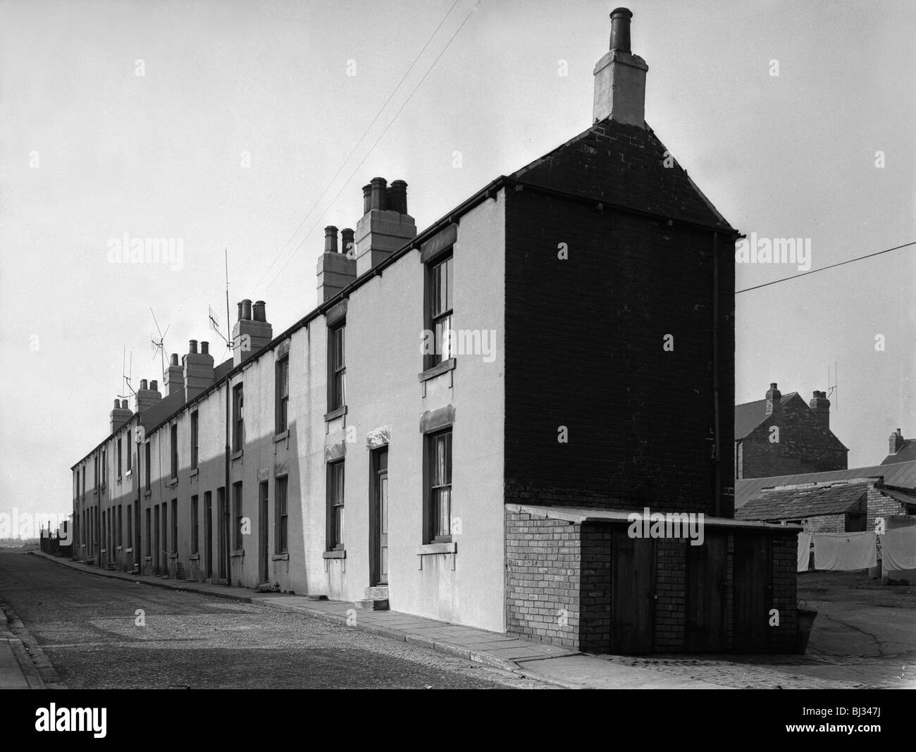 Typical mining town terrace, Queen Street, Swinton, South Yorkshire