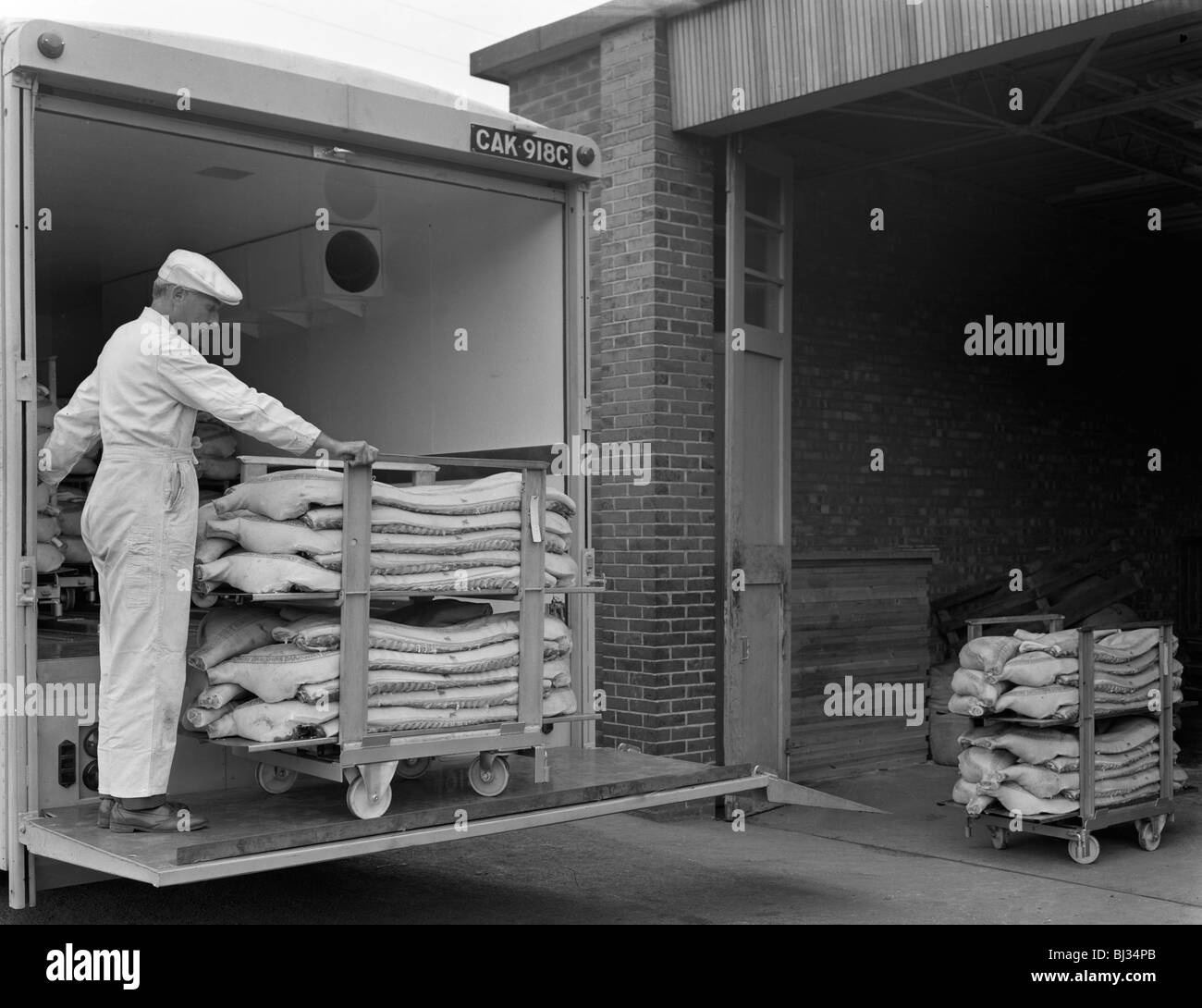 Loading area at the Danish Bacon company, Kilnhurst, South Yorkshire, 1968. Artist: Michael Walters Stock Photo