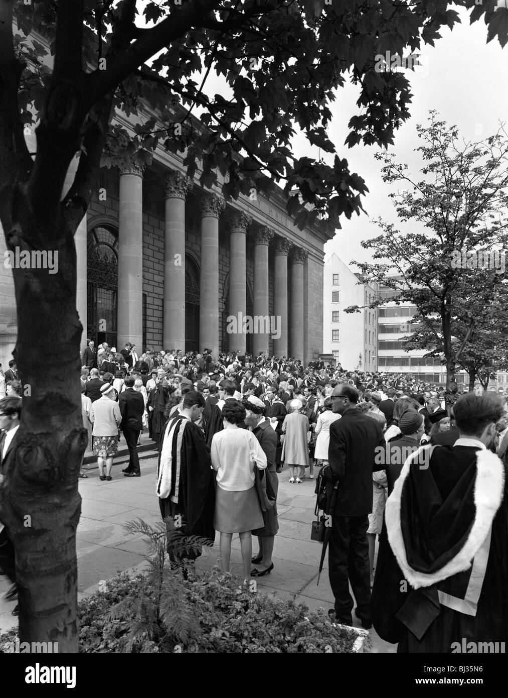University graduates outside Sheffield City Hall, South Yorkshire, 1967.  Artist: Michael Walters Stock Photo