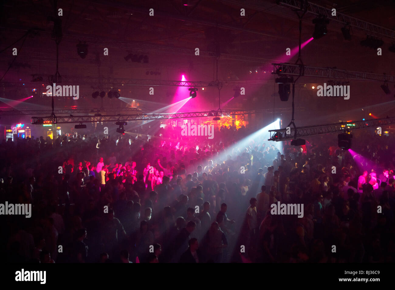 Winter World 2010, techno festival in Sports Hall Oberwerth, Koblenz, Rhineland-Palatinate Stock Photo