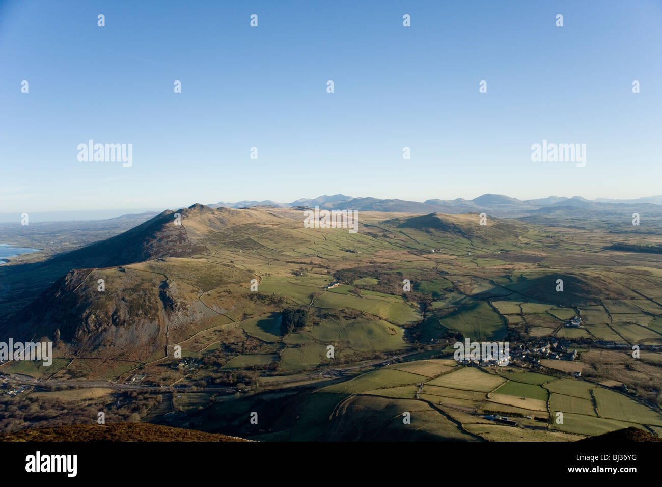 View from Tre'r Ceiri Iron Age Hill Fort on one of the peaks of the ...