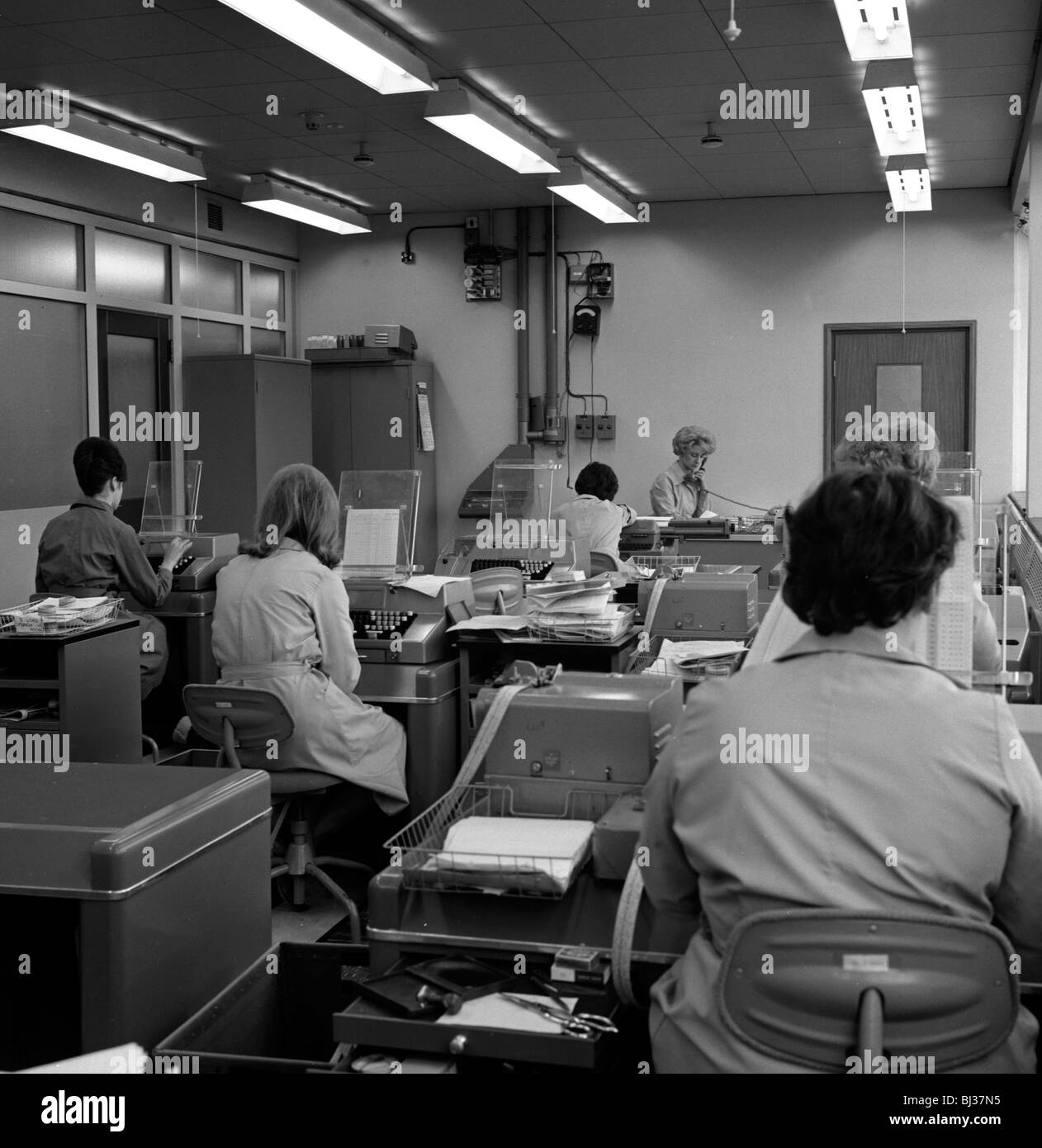 Office scene, Park Gate Iron & Steel Co, Rotherham, South Yorkshire