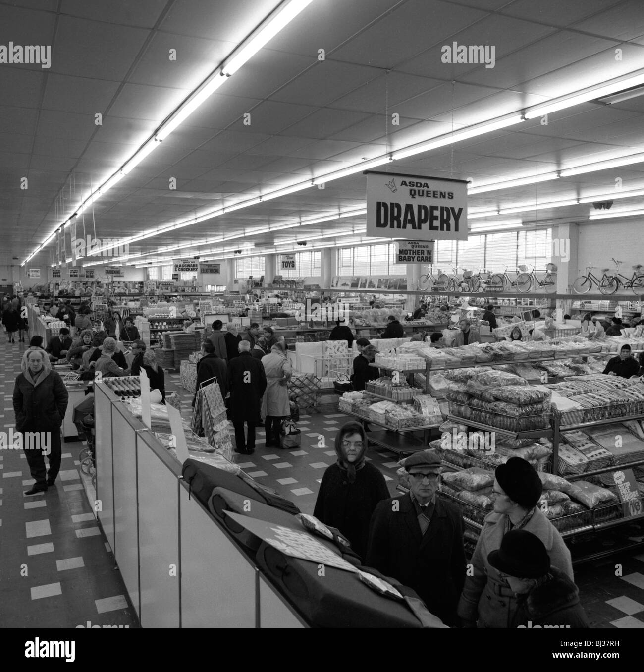 The ASDA supermarket in Rotherham, South Yorkshire, 1969. Artist Michael Walters Stock Photo
