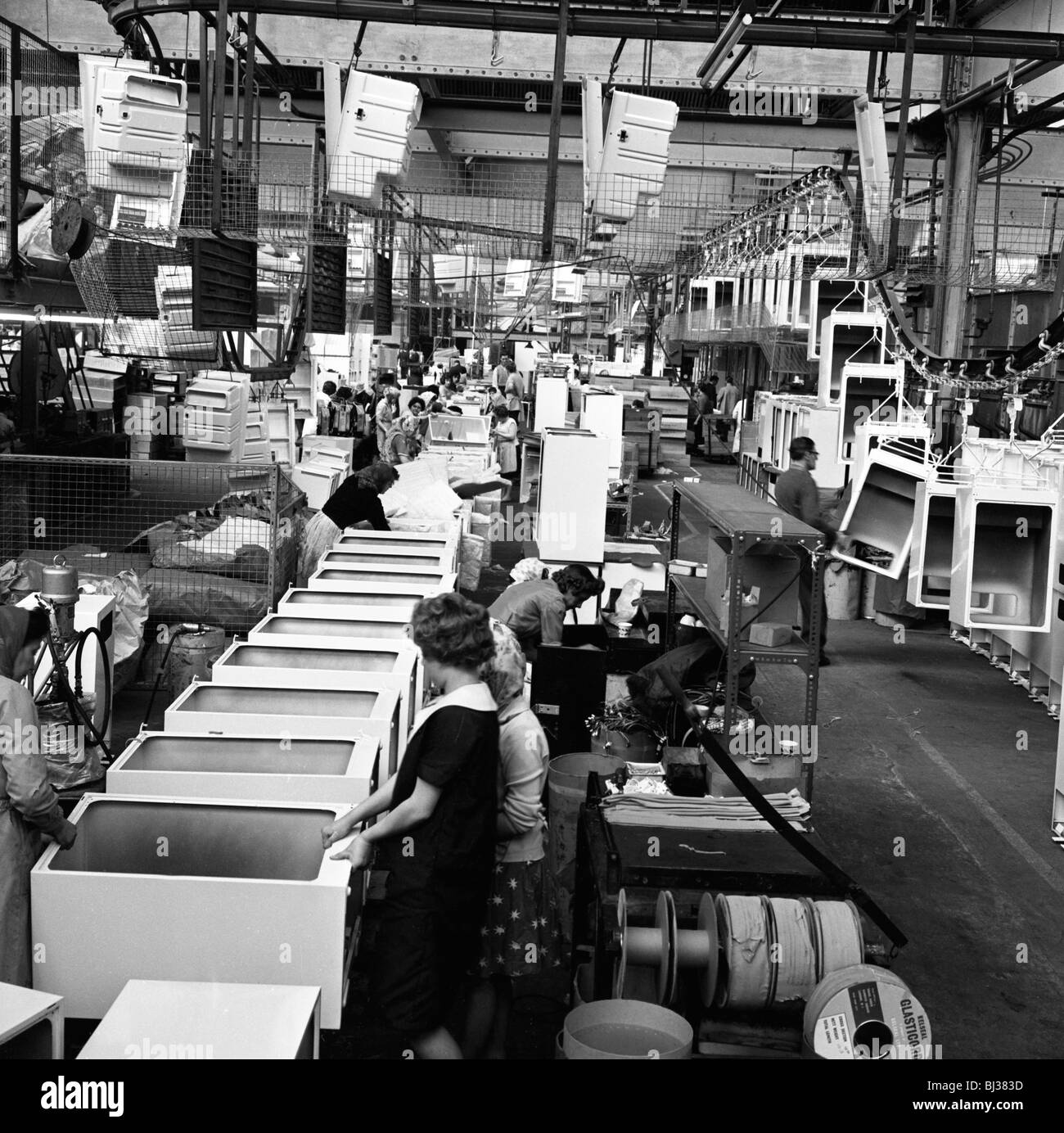 Refrigerators being assembled at the GEC in Swinton, South Yorkshire