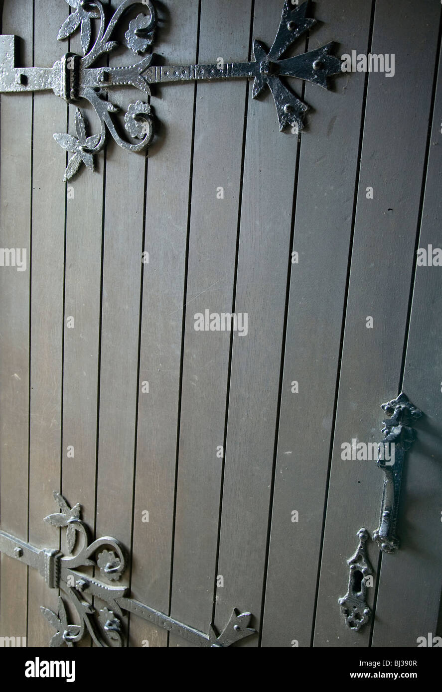 Door of almshouses in central Stamford, Lincs Stock Photo