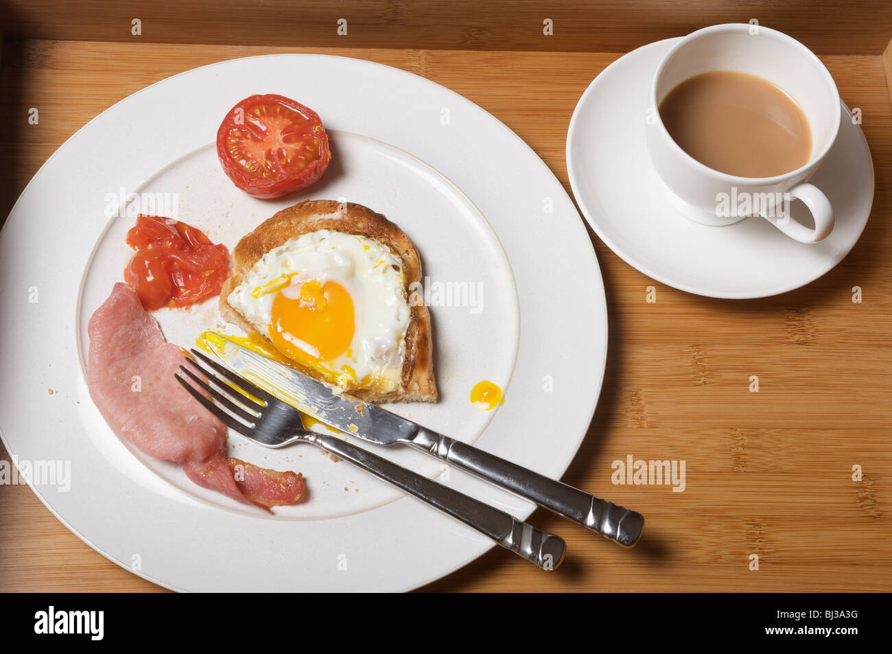half-eaten English breakfast Stock Photo