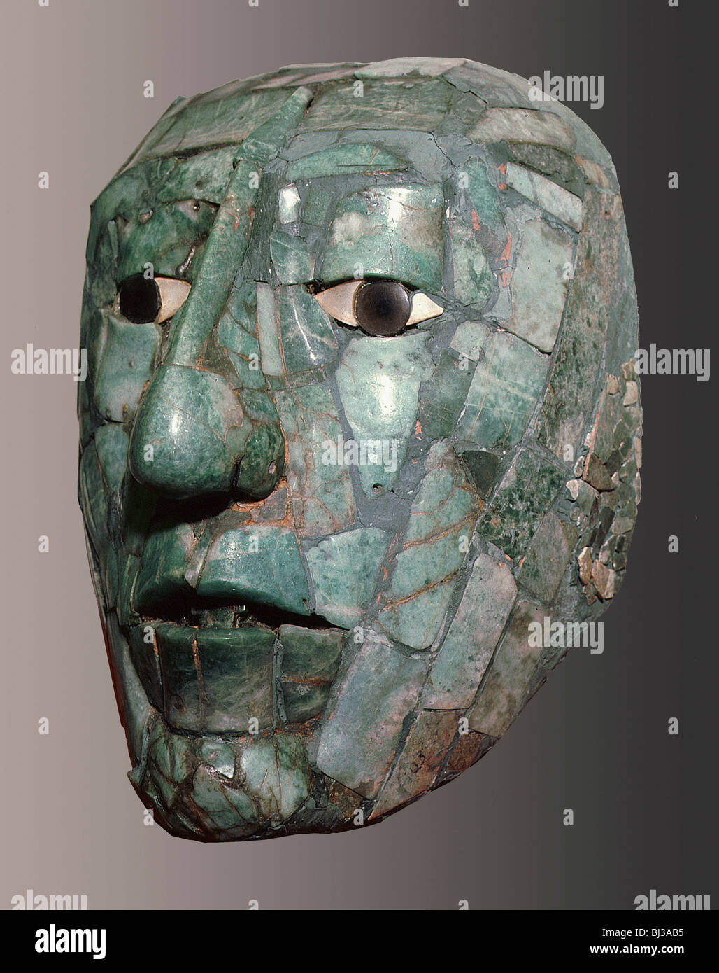 The jade burial mask of Pacal, Mayan, Palenque, Mexico, c683. Artist