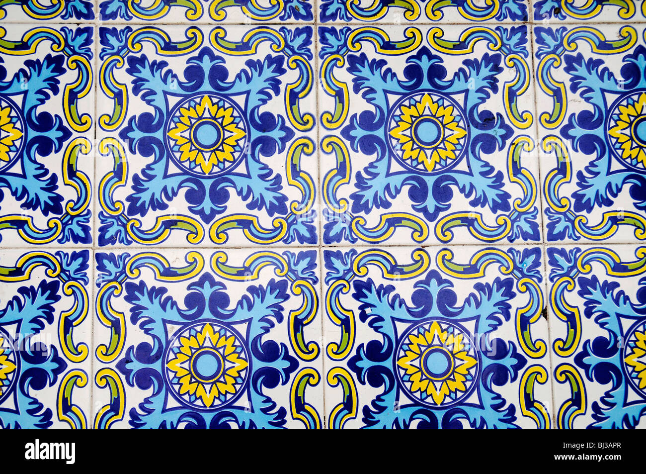 Old Spanish tiles, azulejos, Benidorm, Costa Blanca, Provinz Stock